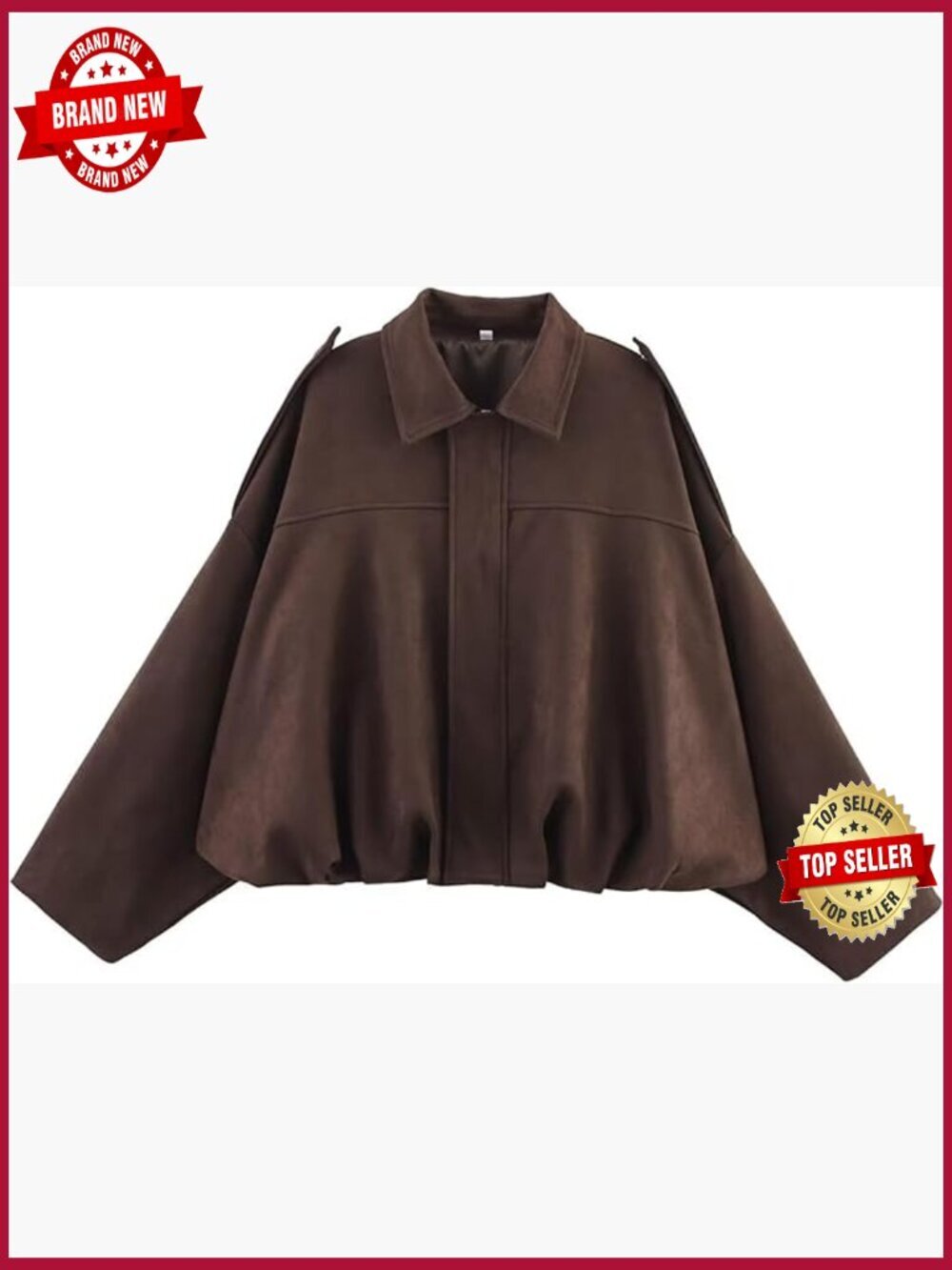 Oversized Faux Suede Bomber Jacket Streetwear Pilot Coat Fall